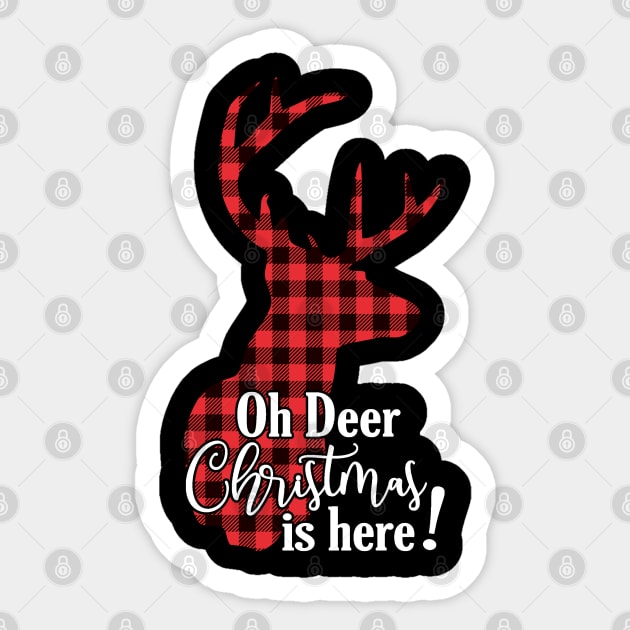 Oh Deer Christmas Is Here Sticker by TLSDesigns